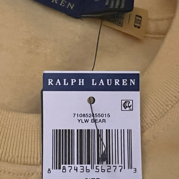 NEW Polo Ralph Lauren Tropical Vacation Beach Bear Yellow Crewneck Sweatshirt - Picture 5 of 6